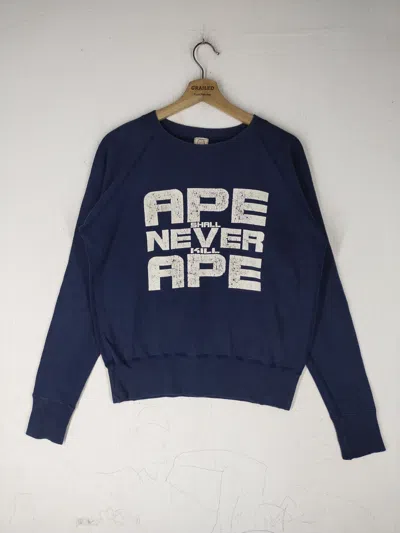 Pre-owned Bape A Bathing Ape Sweatshirt In Navy