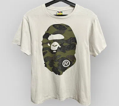 Pre-owned Bape X Vintage Bape A Bathing Ape Camo Logo White T -shirt Size M