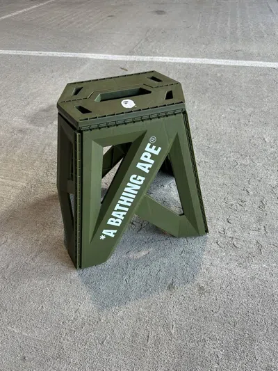 Pre-owned Bape X Vintage Bape Folding Stool Chair In Green