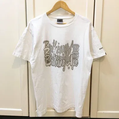 Pre-owned Bape X Vintage Bape Spell Out Tee In White
