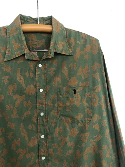 Pre-owned Bape X Vintage Digital Camo Button Up Shirt In Green