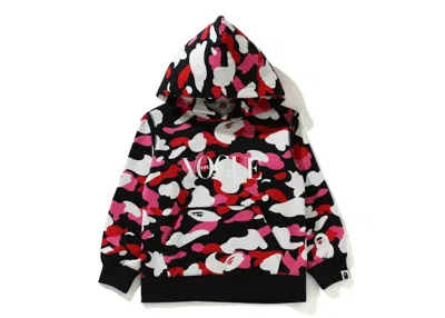 Pre-owned Bape X Vogue Abc Camo Pullover Hoodie (kids) In Black Pink White
