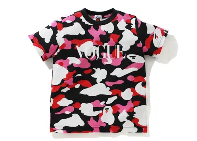 Pre-owned Bape X Vogue Abc Camo Tee Shirt (kids) In Black Pink White