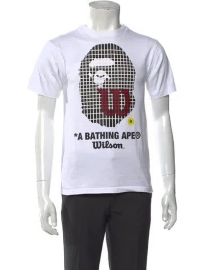 Pre-owned Bape X Wilson Graphic Print T-shirt In White