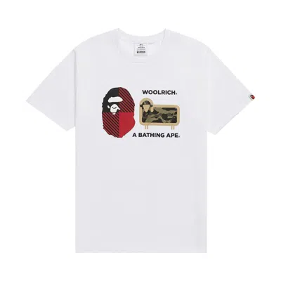 Pre-owned Bape X Woolrich Tee 'white' | Men's Size Xxl