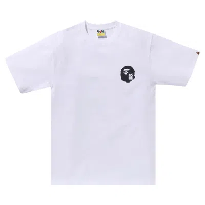 Pre-owned Bape Year Of Dragon Ape Face Tee 'white'