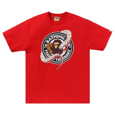 Pre-owned Bape Year Of The Snake Tee 'red' | Men's Size M