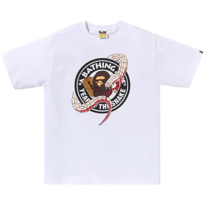Pre-owned Bape Year Of The Snake Tee 'white' | Men's Size L