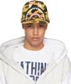 Bape Yellow & Beige 1st Camo Shark Mesh Cap In Yel-yellow