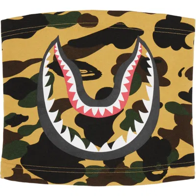 Bape Yellow Camo Shark Neck Warmer In Neutral