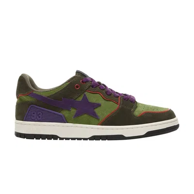 Pre-owned Bape Sta Sk8 'green Dark Purple'