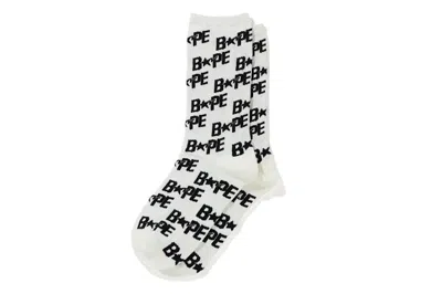 Pre-owned Bape Sta Socks In White