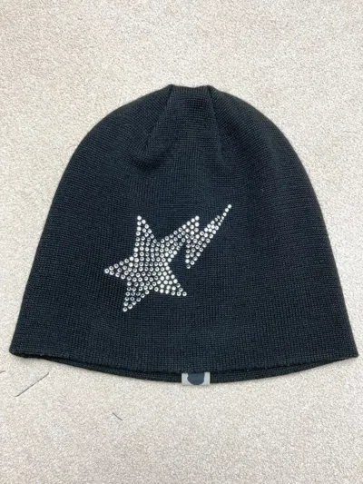 Pre-owned Bape Sta Star Beanie Black Swarovski Crystals