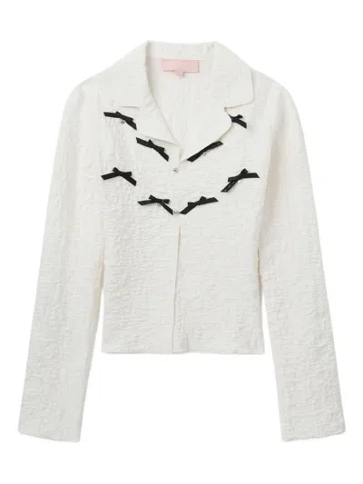 Bapy By *a Bathing Ape® Bow-embellished Textured Top In White