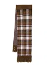 Bapy By *a Bathing Ape® Check-pattern Fringed-edge Scarf In Brown