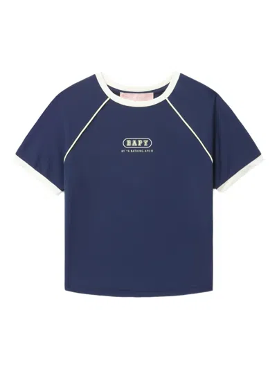 Bapy By *a Bathing Ape® Contrast-panel Short-sleeved T-shirt In Blue