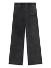 Bapy By *a Bathing Ape® Elastic-waist Embroidered Straight Trousers In Gray