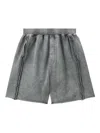 Bapy By *a Bathing Ape® Elastic-waist Rolled-edge Shorts In Gray