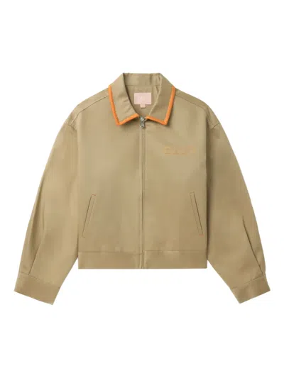 Bapy By *a Bathing Ape® Embroidered-collar Zip-up Jacket In Brown