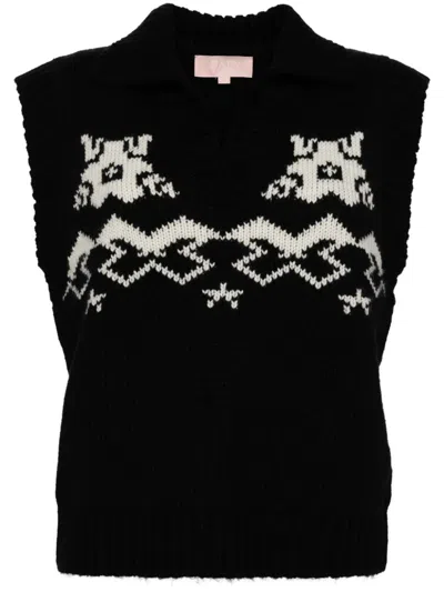 Bapy By *a Bathing Ape® Intarsia Knitted Vest In Schwarz