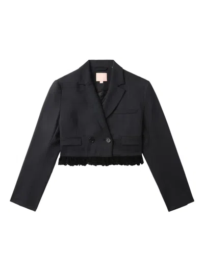 Bapy By *a Bathing Ape® Lace-trimmed Cropped Jacket In Black