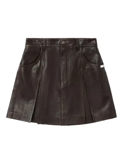 Bapy By *a Bathing Ape® Leather Mini Skirt In Brown