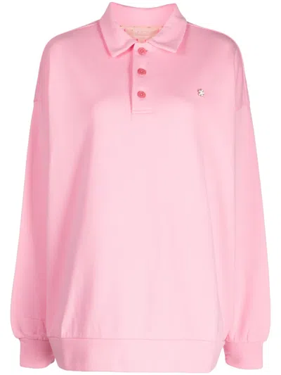 Bapy By *a Bathing Ape® Logo-plaque Cotton Polo Top In Pink