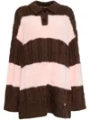 Bapy By *a Bathing Ape® Logo Plaque Horizontal Stripes Jumper In Brown