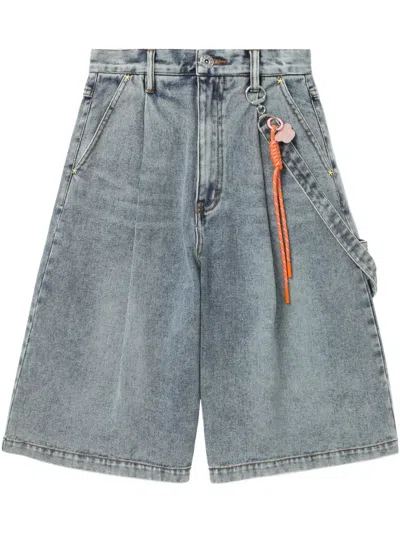 Bapy By *a Bathing Ape® Logo-tag Shorts In Blue