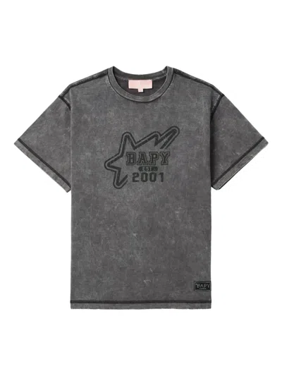 Bapy By *a Bathing Ape® Logo-print Cotton T-shirt In Gray