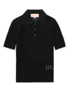 Bapy By *a Bathing Ape® Polo-neck Open-knit Top In Black