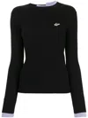 Bapy By *a Bathing Ape® Ribbed Patch-detail Knitted Top In Black
