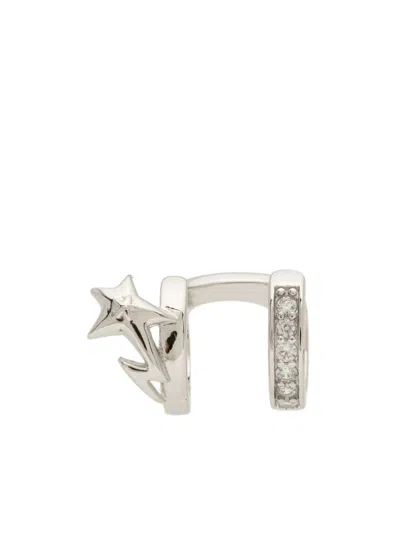 Bapy By *a Bathing Ape® Ear Cuff Mit Ikonischem Star Bolt-motiv In Silber