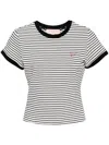 Bapy By *a Bathing Ape® Striped Cotton T-shirts In Black