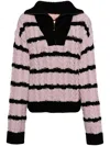 Bapy By *a Bathing Ape® Striped Half-zip Jumper In Rosa