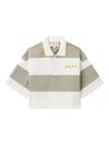 Bapy By *a Bathing Ape® Striped Panelled Polo Top In Neutral