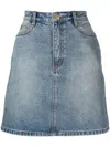 Bapy By *a Bathing Ape® Ausgeblichener Jeansrock In Blue