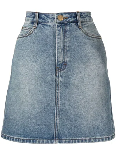 Bapy By *a Bathing Ape® Ausgeblichener Jeansrock In Blue