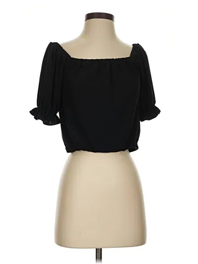 Pre-owned Bar Iii 3/4 Sleeve Blouse In Black