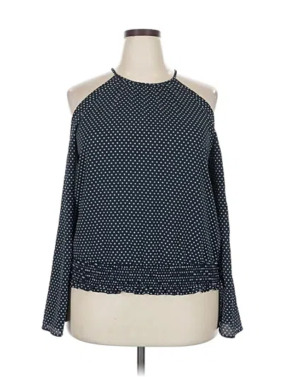 Pre-owned Bar Iii 3/4 Sleeve Blouse In Blue