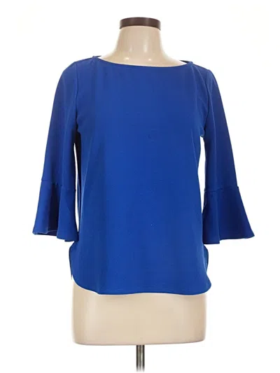 Pre-owned Bar Iii 3/4 Sleeve Blouse In Blue