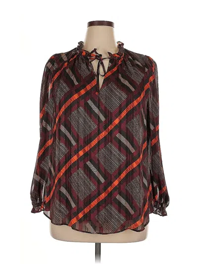 Pre-owned Bar Iii 3/4 Sleeve Blouse In Brown