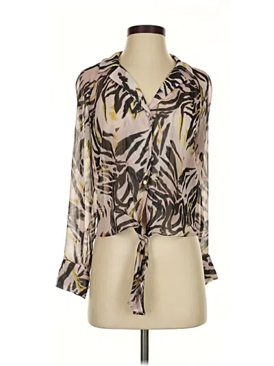 Pre-owned Bar Iii 3/4 Sleeve Blouse In Brown