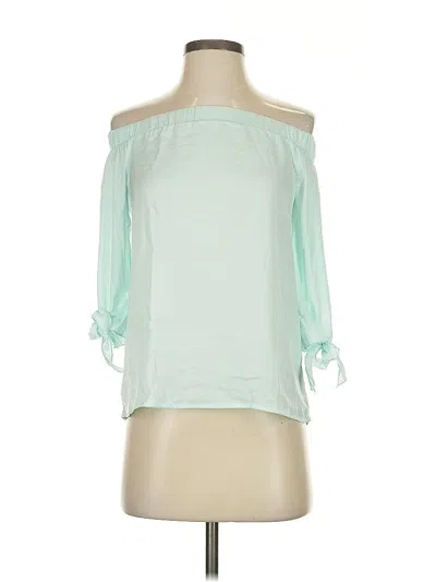 Pre-owned Bar Iii 3/4 Sleeve Blouse In Green