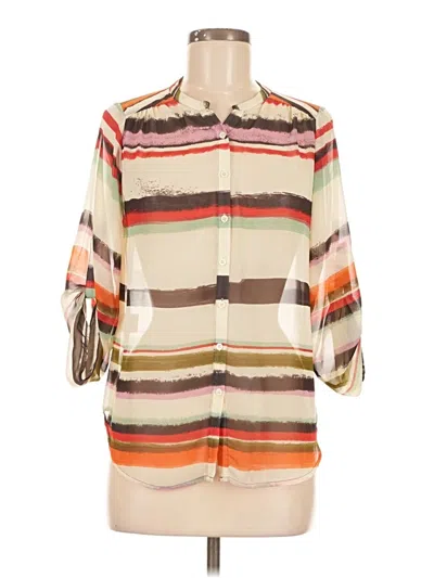 Pre-owned Bar Iii 3/4 Sleeve Blouse In Ivory