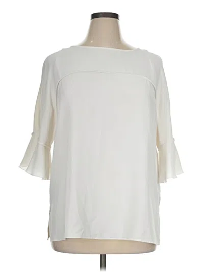 Pre-owned Bar Iii 3/4 Sleeve Blouse In Ivory