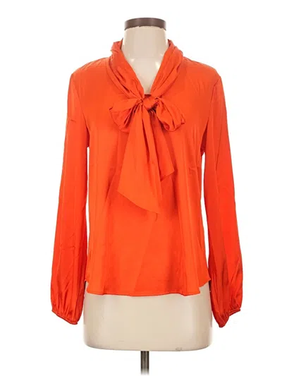 Pre-owned Bar Iii 3/4 Sleeve Blouse In Orange