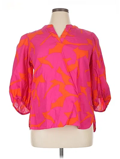 Pre-owned Bar Iii 3/4 Sleeve Blouse In Pink