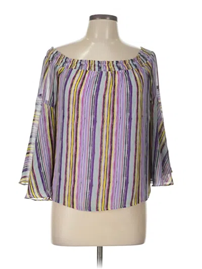 Pre-owned Bar Iii 3/4 Sleeve Blouse In Purple