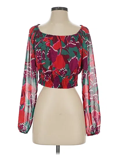 Pre-owned Bar Iii 3/4 Sleeve Blouse In Red